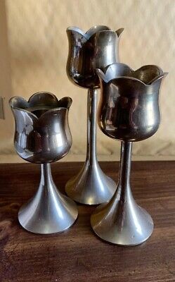 Brass Taper Engraved Ceramic Candle Holder