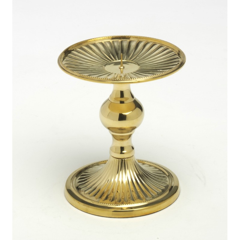 Decorative Candle Holder - Metal Brass, Twin Holder Design With Round Base, Vibrant Colors & Attractive Patterns, Polished Finish
