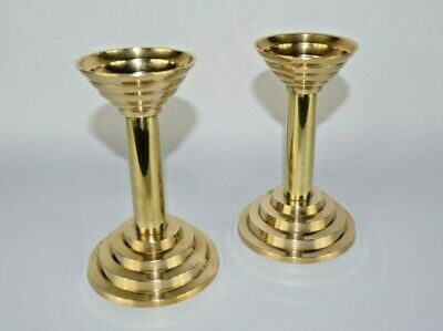Decorative Candle Holder - Metal Brass, Twin Holder Design With Round Base, Vibrant Colors & Attractive Patterns, Polished Finish