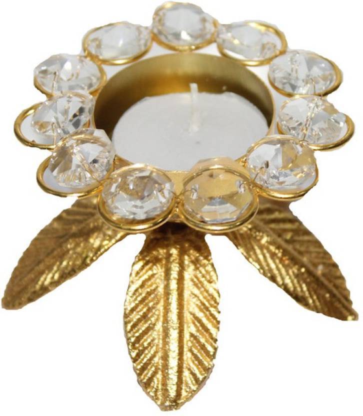 Brass Lotus With Three Side Candle Holder