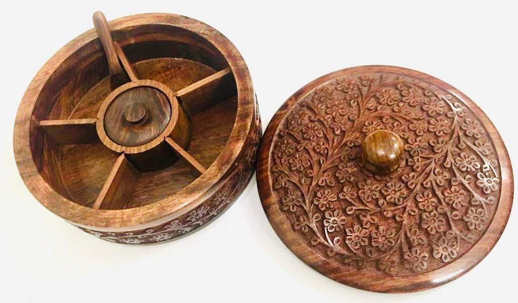 Spice Box Handcarved, Spico6c