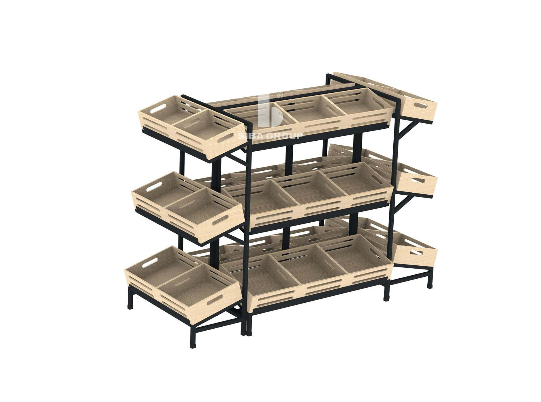 Powder Coating Fruit Vegetable Display Stand Store