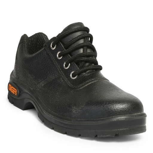 Tiger Safety Shoes - Leather Barton 200j Steel Toe Cap | Black, Pu Sole, Lace-up Style, Men's Sizes 5 To 12