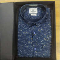 ट्विल नेवी प्रिंट कैज़ुअल शर्ट