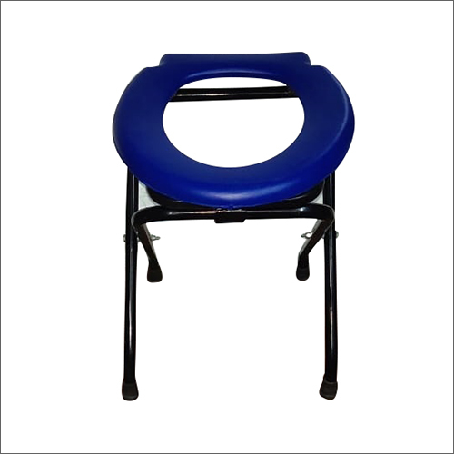 Hospital Commode Stool - Iron Material, Free Size, Orange Color | Heavy Duty Pvc Seat, Ss Polished Finish, Customized For Hospital Use