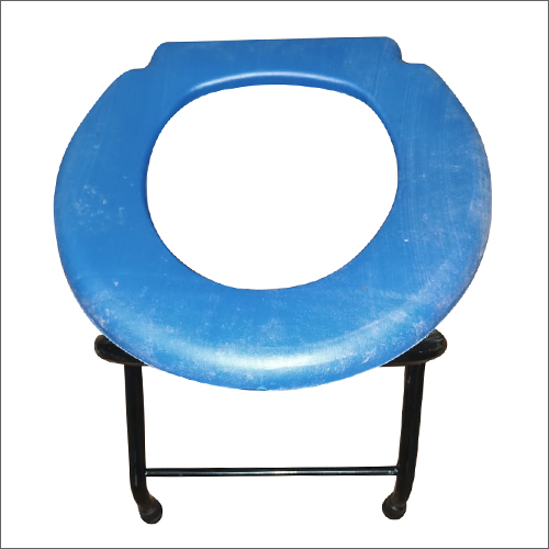 Hospital Commode Stool - Iron Material, Free Size, Orange Color | Heavy Duty Pvc Seat, Ss Polished Finish, Customized For Hospital Use