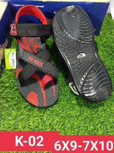K Series - PU Outsole, Size 6x10 | Comfortable, Adjustable, Black/Red, Flat Heel for Men, Suitable for All Seasons