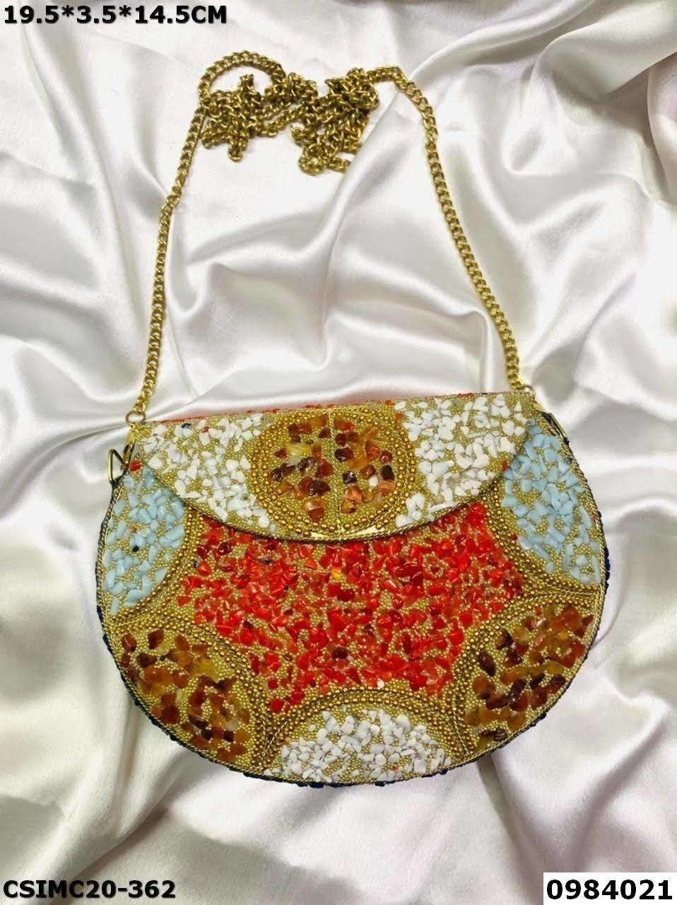 Multi Designer Mosaic Clutch Bag