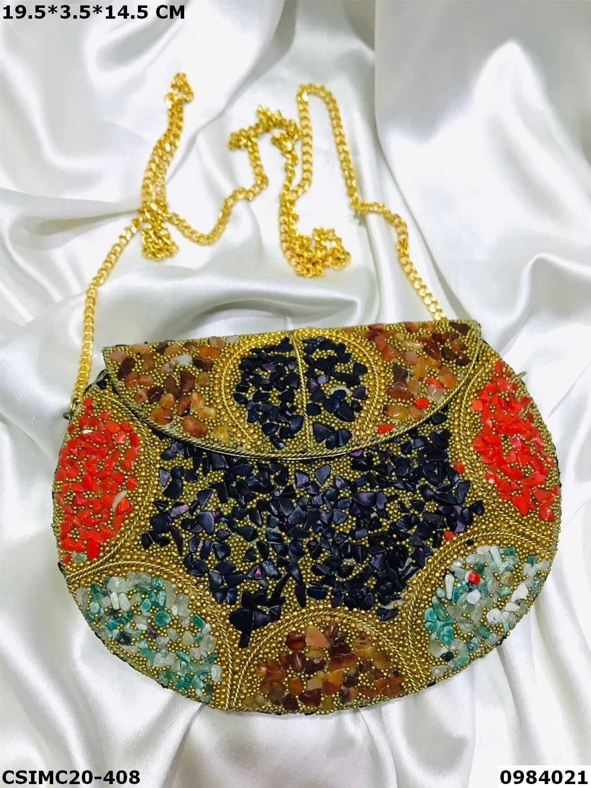 Multi Designer Mosaic Clutch Bag