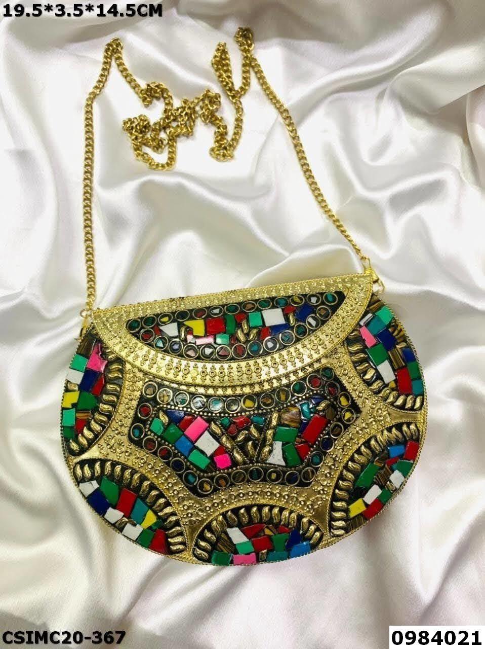 Multi Designer Mosaic Clutch Bag