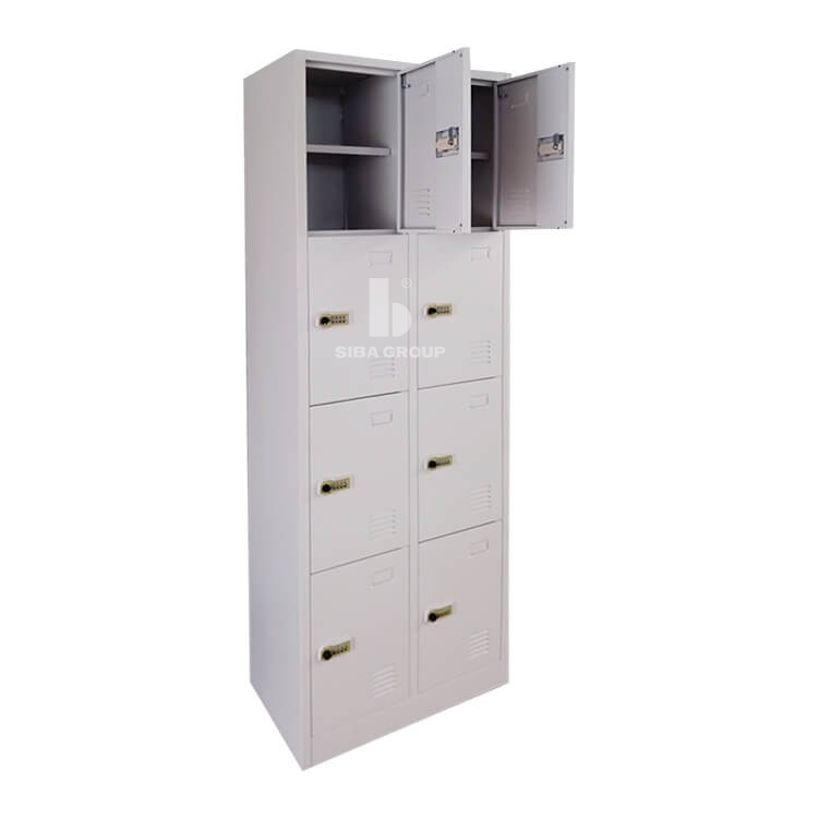 Powder Coating Hight Quality 8 Door Storage File Cabinet Key Lock Locker Metal Smart Supermarket Gym School Office Factory