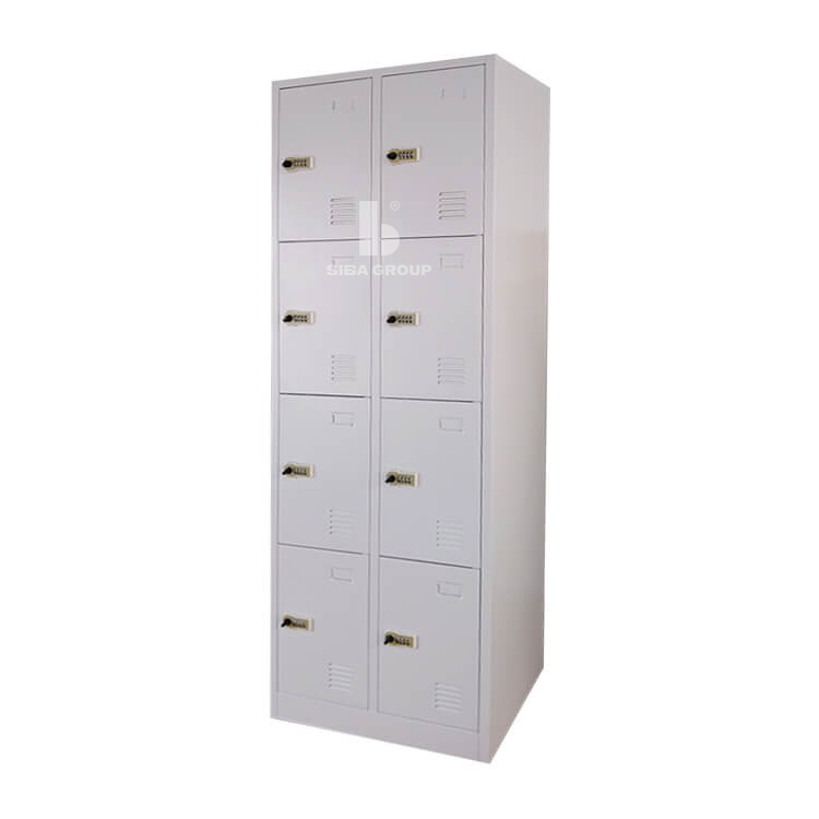 Powder Coating Hight Quality 8 Door Storage File Cabinet Key Lock Locker Metal Smart Supermarket Gym School Office Factory