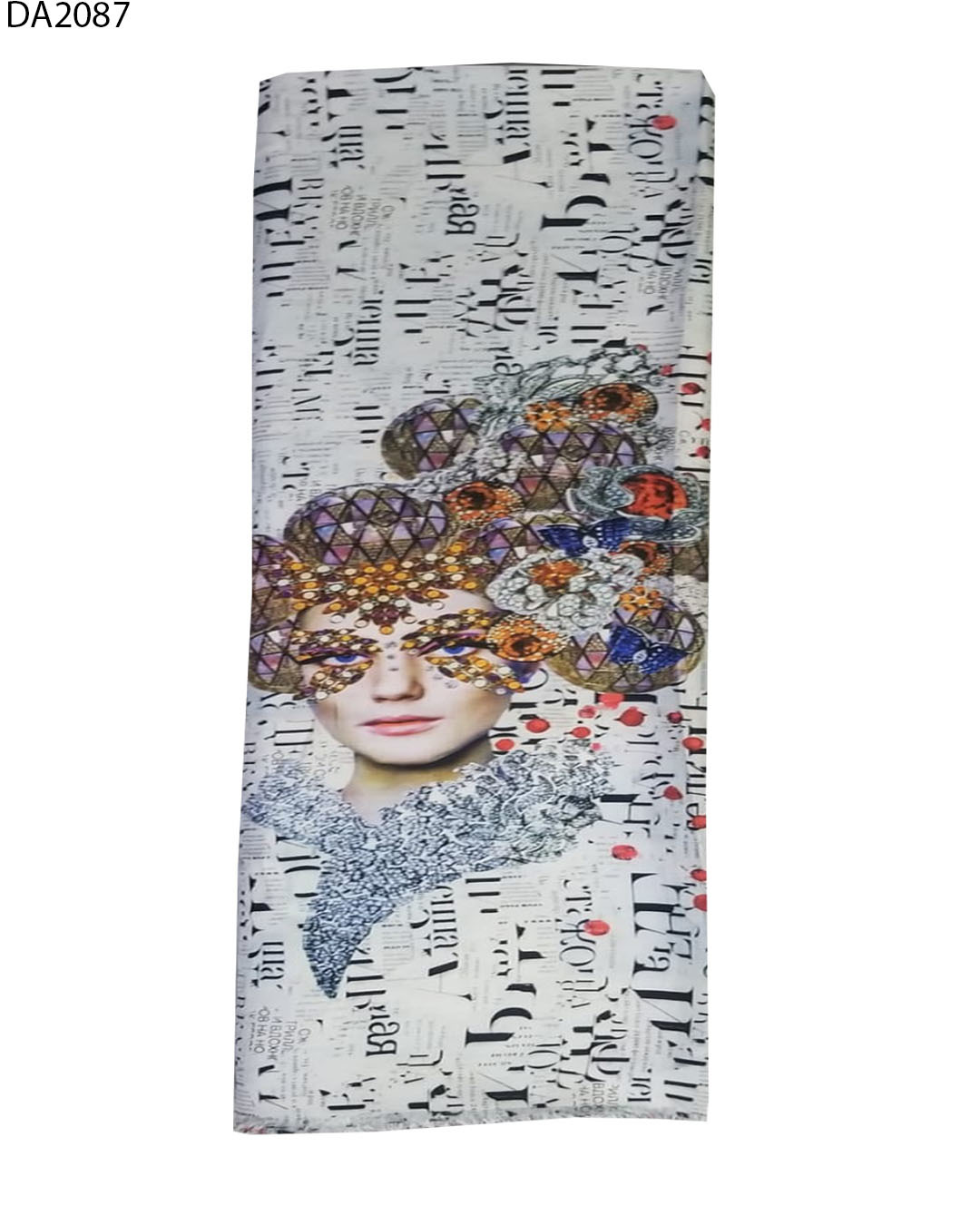 Washable Fancy Face & Letters Design Digital Prints On Khadi Reyon Fabric