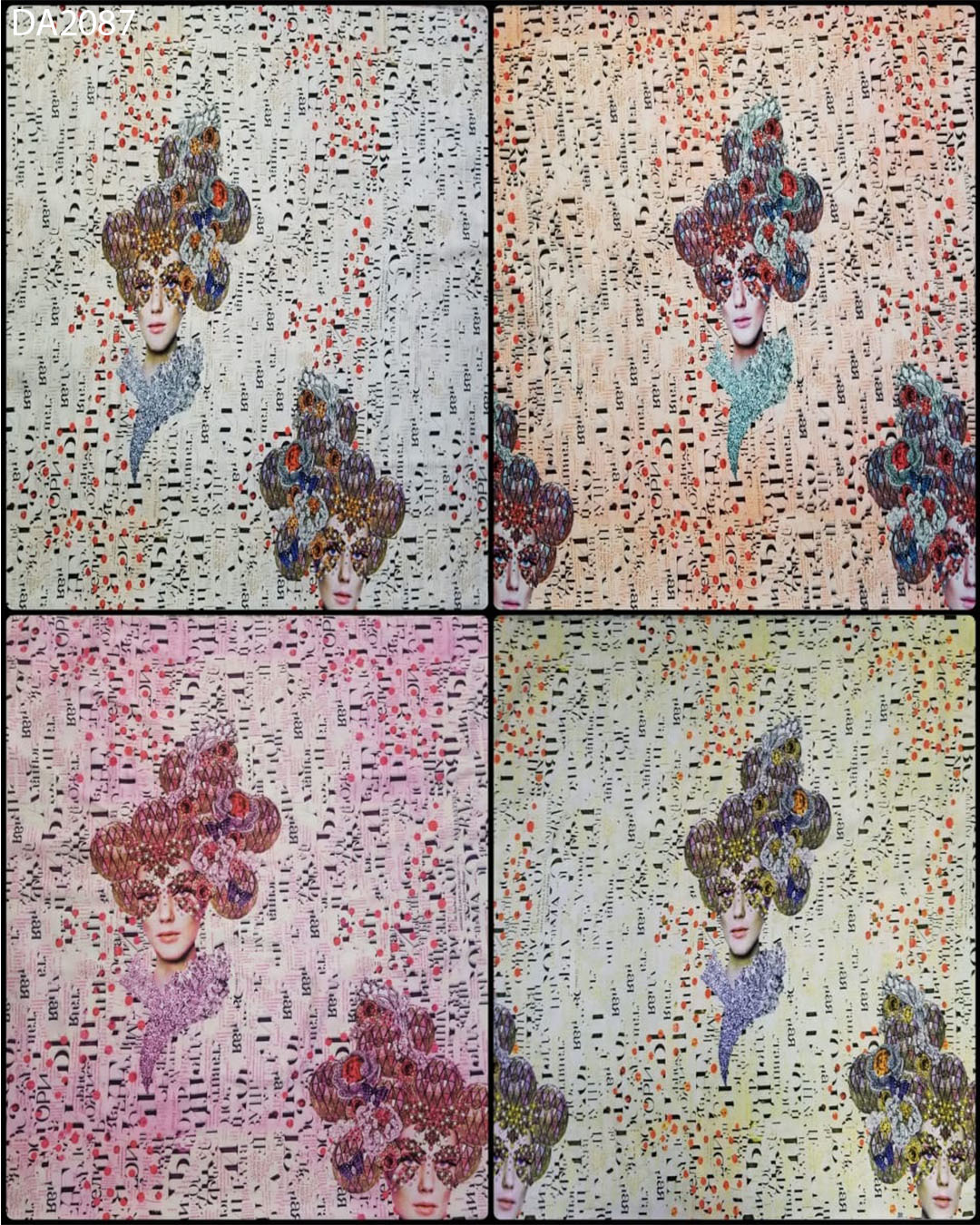 Washable Fancy Face & Letters Design Digital Prints On Khadi Reyon Fabric