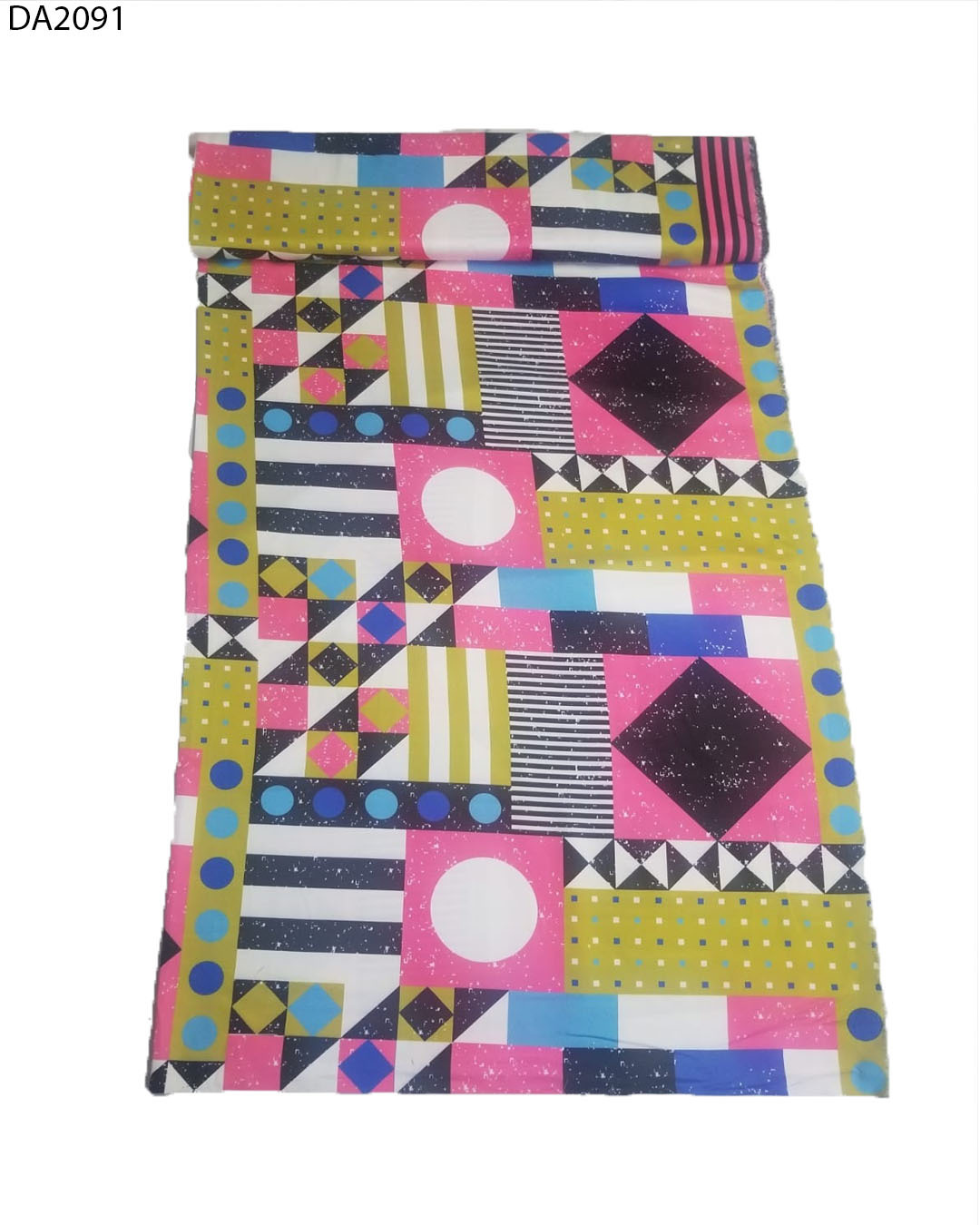 Colorful Geometric Design Digital Prints On Khadi Reyon Fabric - 58" Inch Width, Versatile For Kurti, Gown, Dress, And More | Washable, Printed Fabric