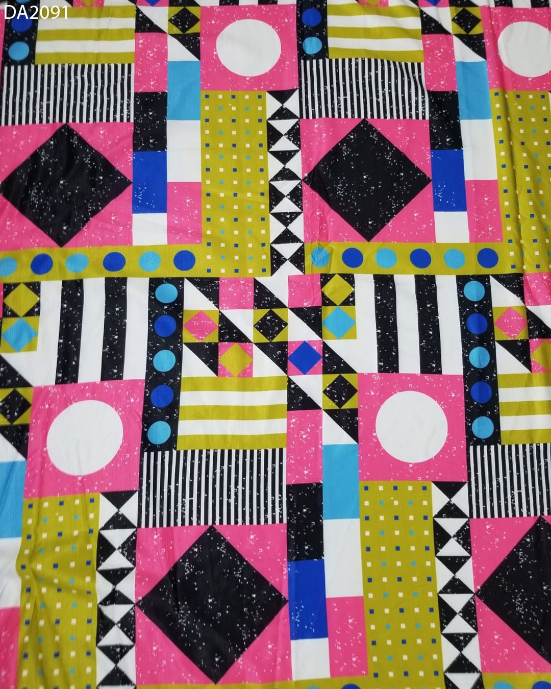 Colorful Geometric Design Digital Prints On Khadi Reyon Fabric - 58" Inch Width, Versatile For Kurti, Gown, Dress, And More | Washable, Printed Fabric