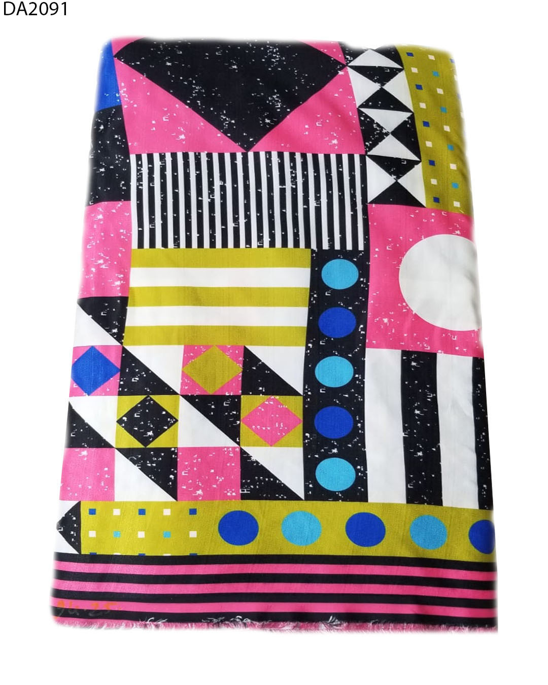 Colorful Geometric Design Digital Prints On Khadi Reyon Fabric - 58" Inch Width, Versatile For Kurti, Gown, Dress, And More | Washable, Printed Fabric