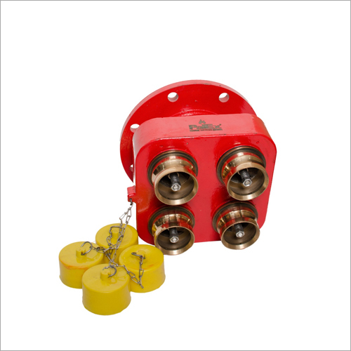 Four Way Fire Brigade Connection - PVC Material, Red Color | Industrial Usage, Durable Design