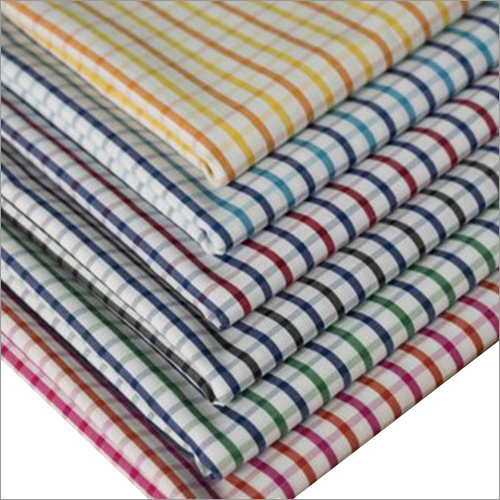 School Uniform Check Shirting Fabrics - Washable Cotton Blend, Multicolor Design , Customizable Lengths For Garment Industries