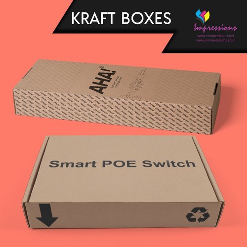 Self Locking Boxes - Corrugated Kraft Paper, Rectangular Shape, Multicolor Printing | Lightweight, Eco-friendly, High Tearing Strength, Easy To Carry