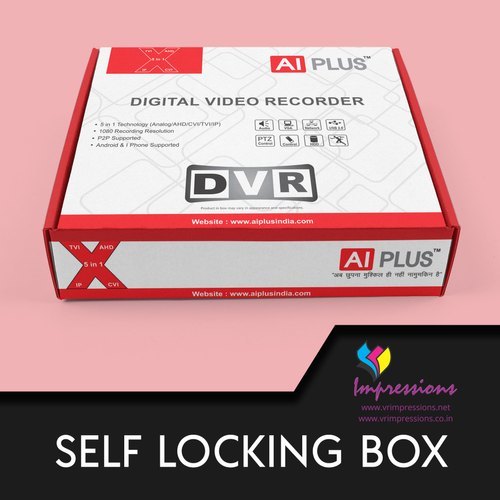 Self Locking Boxes - Corrugated Kraft Paper, Rectangular Shape, Multicolor Printing | Lightweight, Eco-friendly, High Tearing Strength, Easy To Carry