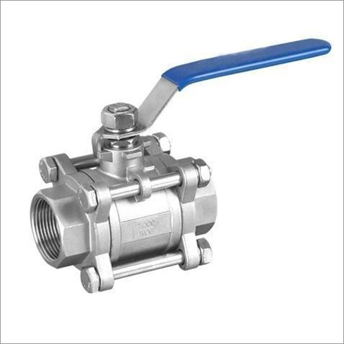 Three Piece Stainless Steel Ball Valves Screwed - Stainless Steel, 15 MM TO 300 MM | Polished Finish, Suitable for Gas Media in Industrial Use