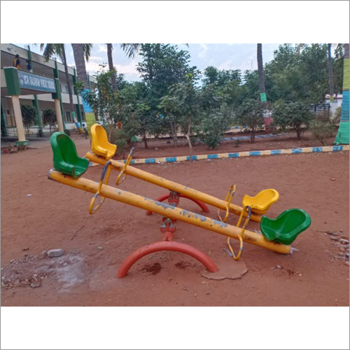 FRP 4 Seater Seesaw - Galvanized Iron & Fiberglass Reinforced Plastic, Suitable for Ages 3-15 Years, Customizable Size for Ultimate Playground Enjoyment