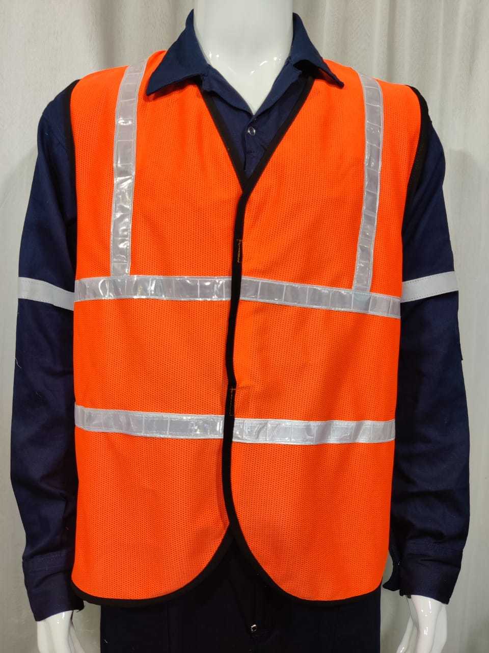 Safety Jackets - Net Fabric, Standard And Customized Sizes | Orange And Radium, Unisex For Industrial And Food Industry Use, Comfortable Fit, All-season Safety Wear