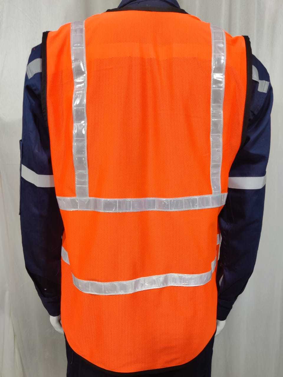 Safety Jackets - Net Fabric, Standard And Customized Sizes | Orange And Radium, Unisex For Industrial And Food Industry Use, Comfortable Fit, All-season Safety Wear