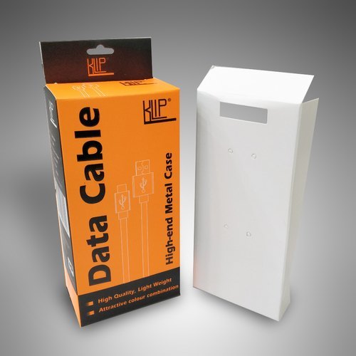 Usb Cable Packaging Box - Duplex & Sbs Material, Customised Size 1-5 Kg Capacity , Disposable & Bio-degradable Design