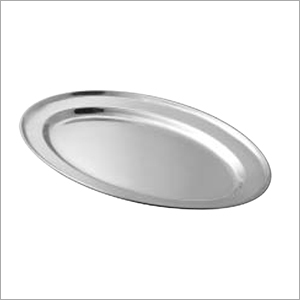 Silver Steel Oval Tray