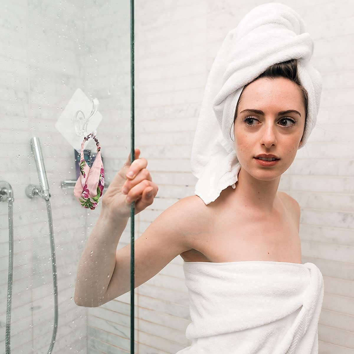 1 Hook Sticker - Plastic, Rectangular | Waterproof & Moisture-proof, Stylish Inverted S Shape, Ultra Strong Adhesion, Quick Installation