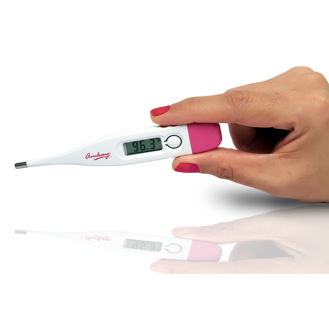 White & Pink Digital Thermometer