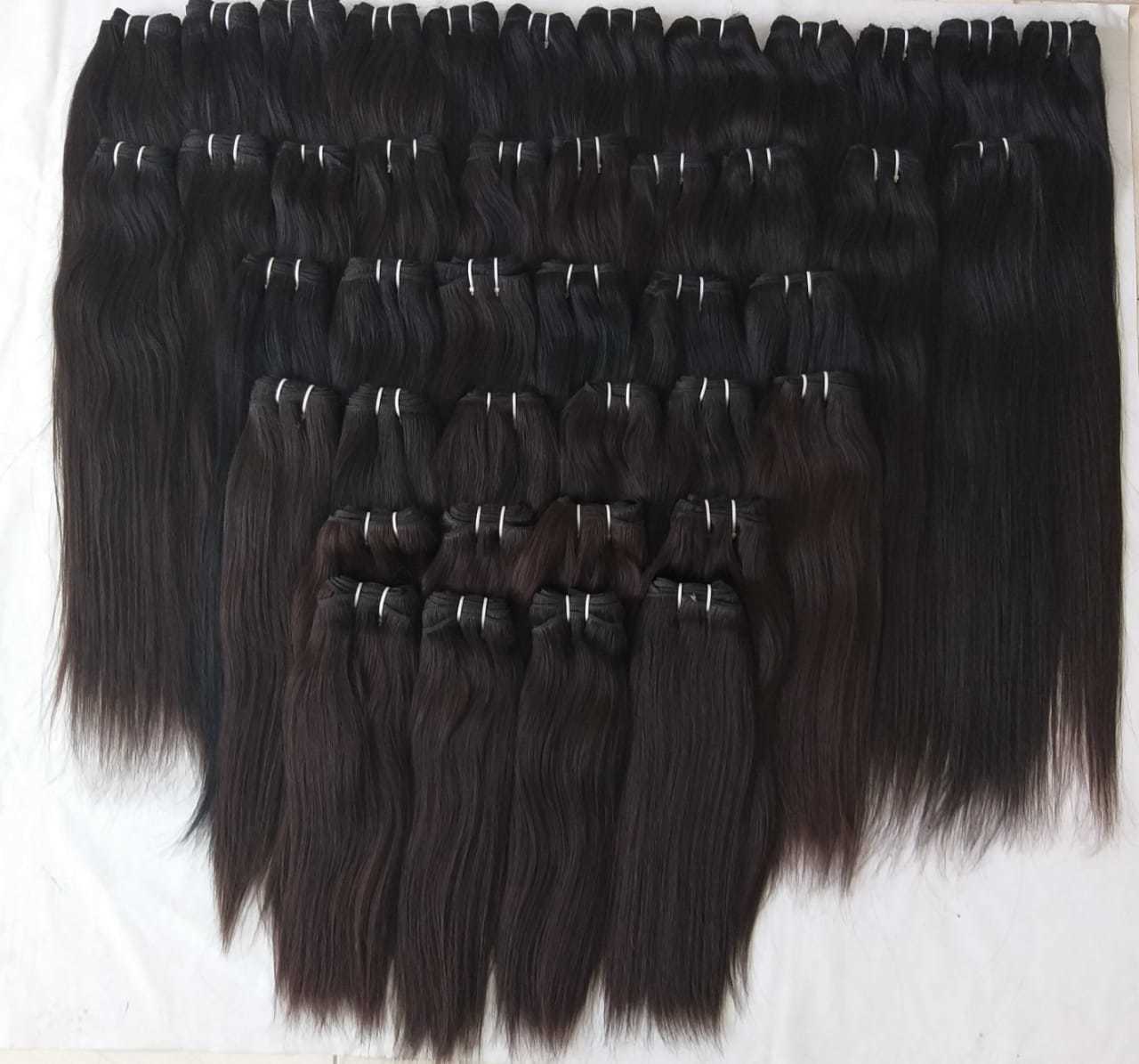 Black Raw Unprocessed Temple Straight Hair