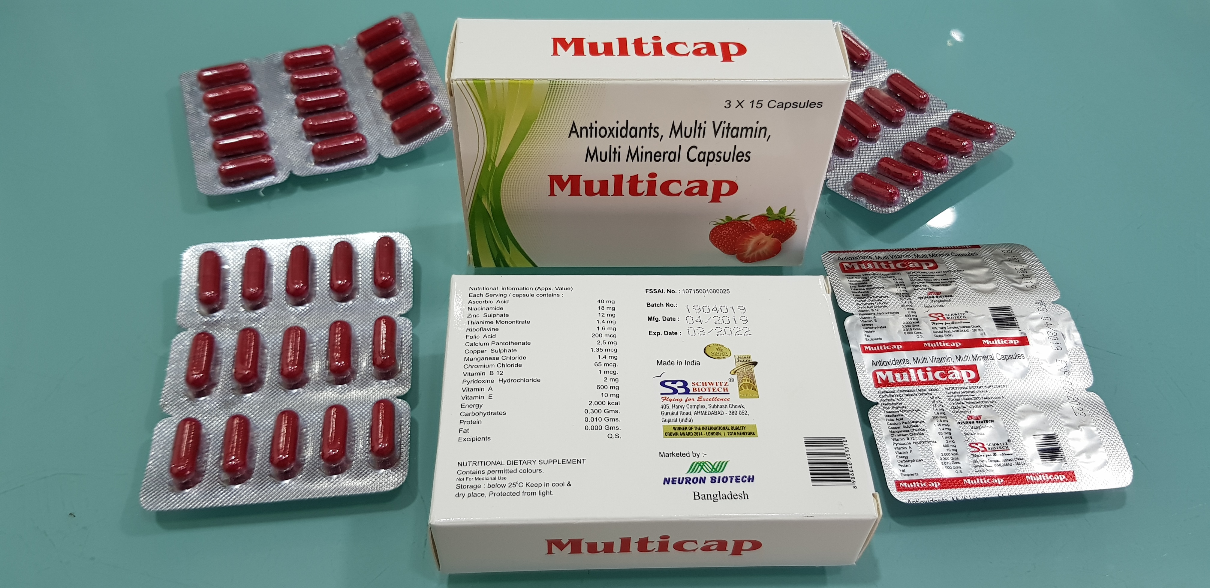 Multicap Antioxidant Multivitamin Multimineral Ingredients: Antioxidats