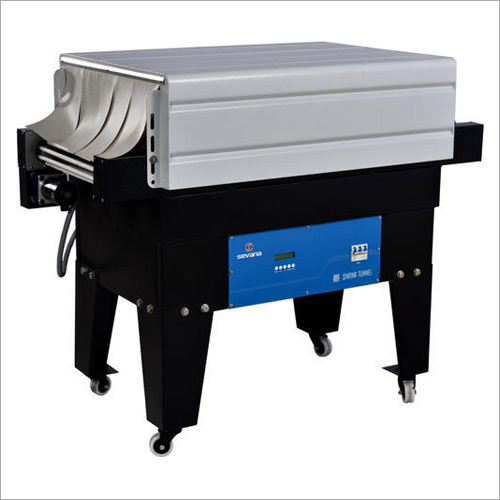 Shrink Tunnel Packaging Machine - Mild Steel, 450mm Width x 250mm Height, 1150mm Conveyor Length | Semi-Automatic, Digital Display, Finned Heaters, Variable Speed, heat guard, Caster Wheels with Locks