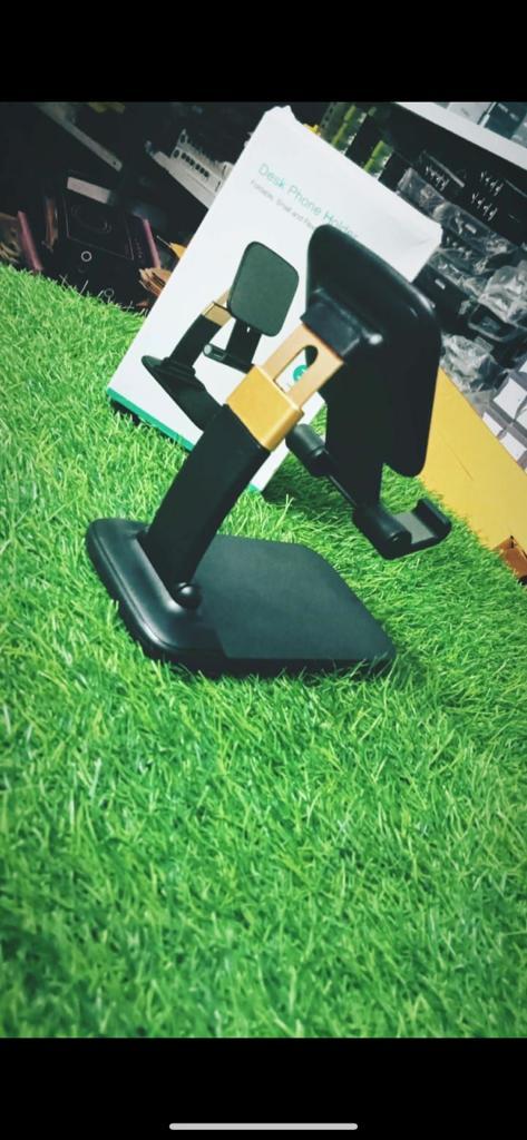 Phone Stand - Hard Plastic Body, Flip Design | Vertical And Horizontal Use, Black And White Color