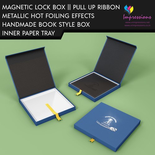 Handmade Rigid Box With Magnetic Lock And Inner Tray