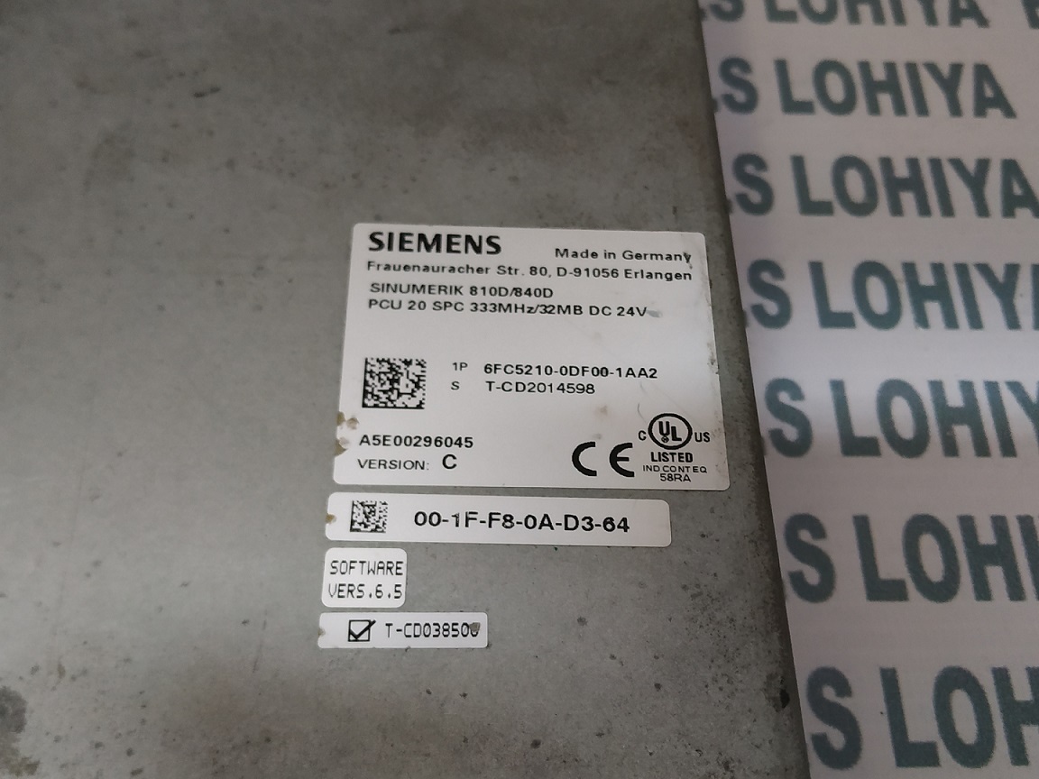 Siemens Sinumerik Pcu 6fc5210-0df00-1aa2