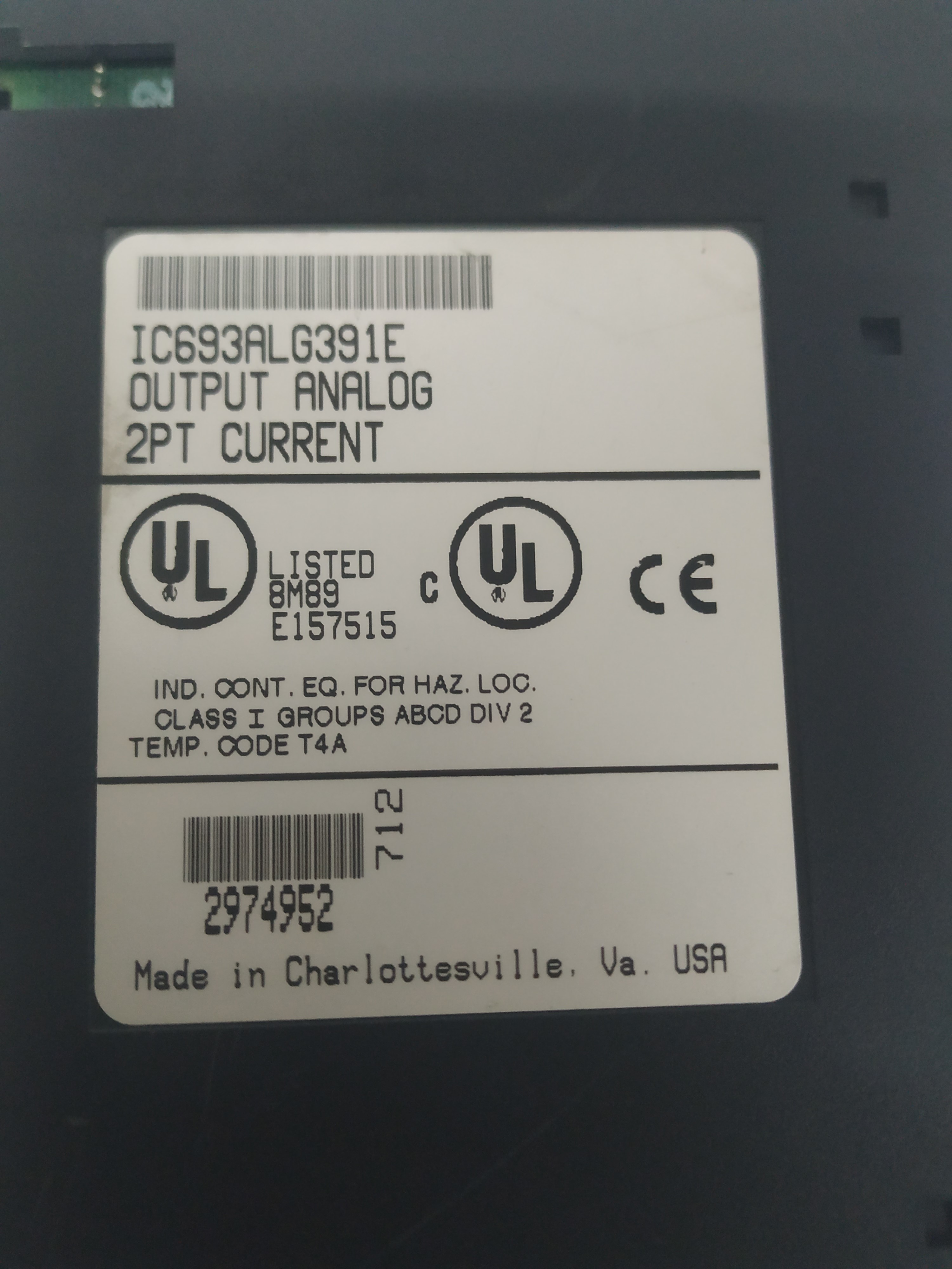 Ge Fanuc 90-30 Module Ic693alg391e