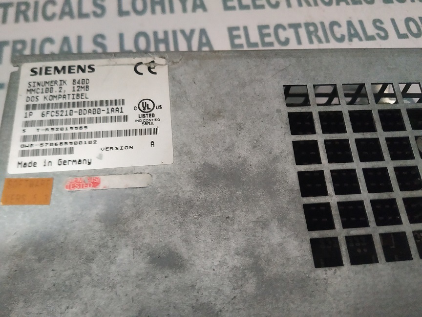 Siemens 6fc5210-0da00-1aa1 Cnc Operator Parts