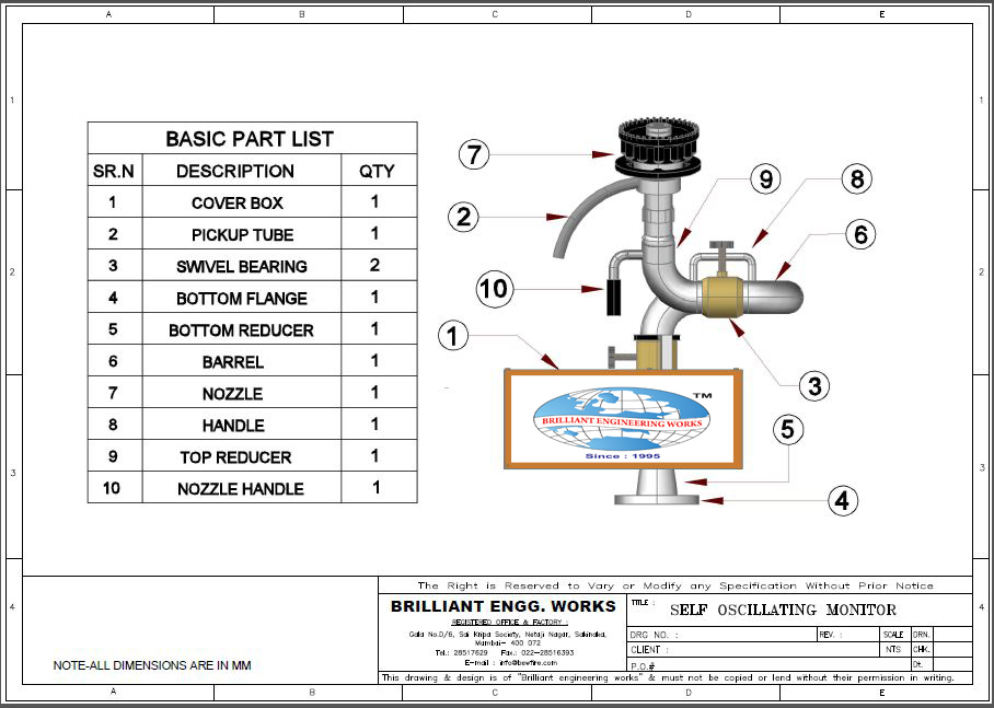 Automatic Oscillating Water Monitor - Application: For Fire
