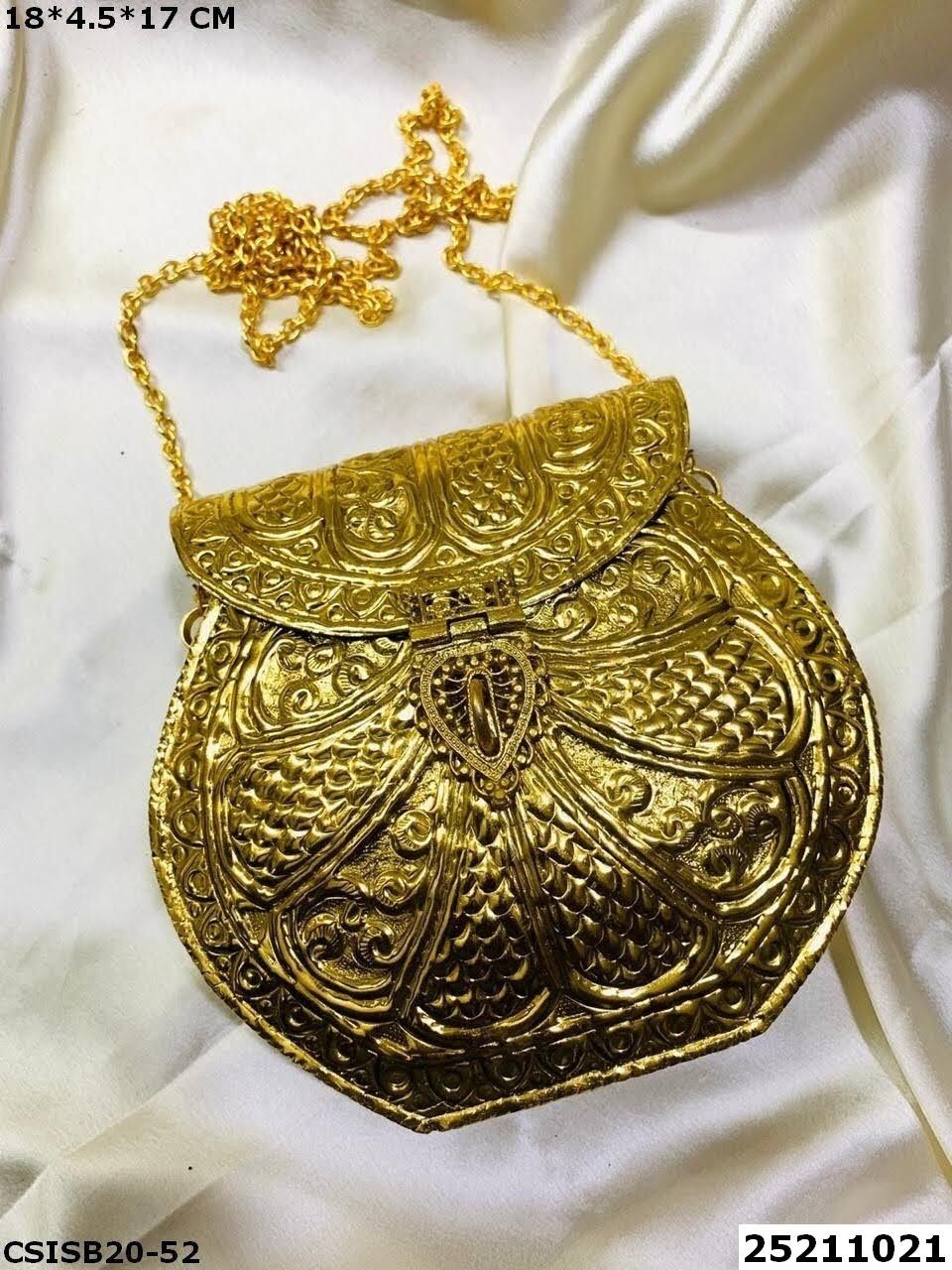 Golden Handmade Designer Brass Clutch Bag