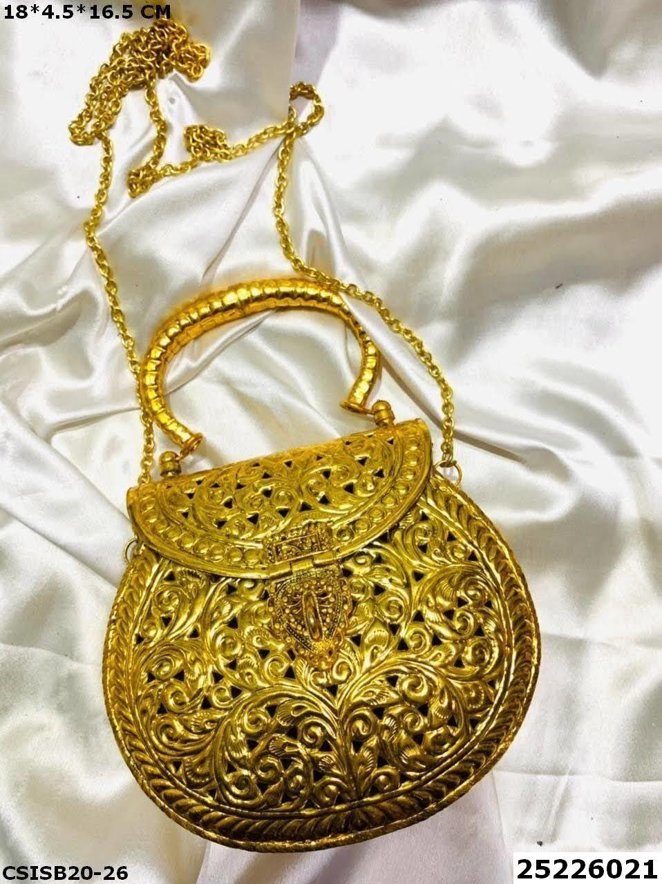 Golden Handmade Designer Brass Clutch Bag