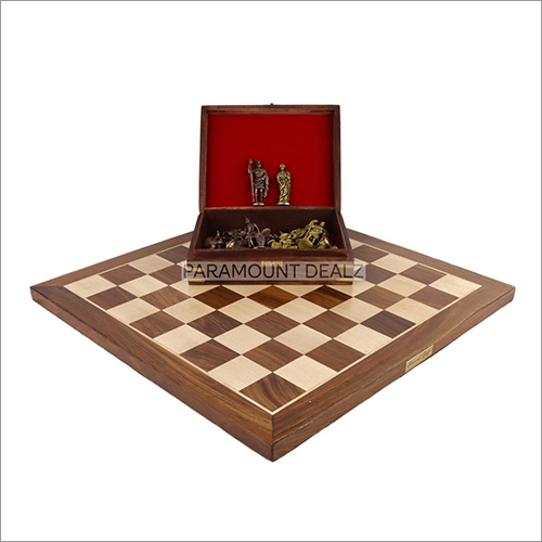 21 Inch Brass Handmade  Wooden Chess Board With Brass Chess Set Age Group: All
