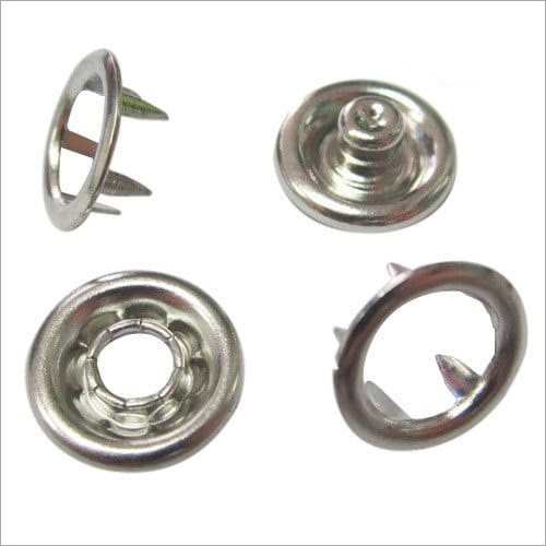 Ring Snap Button - Brass Material, Size 12L to 20L, Nickel Silver Finish | Nickel-Free, Lead-Free, Set of 4 Parts