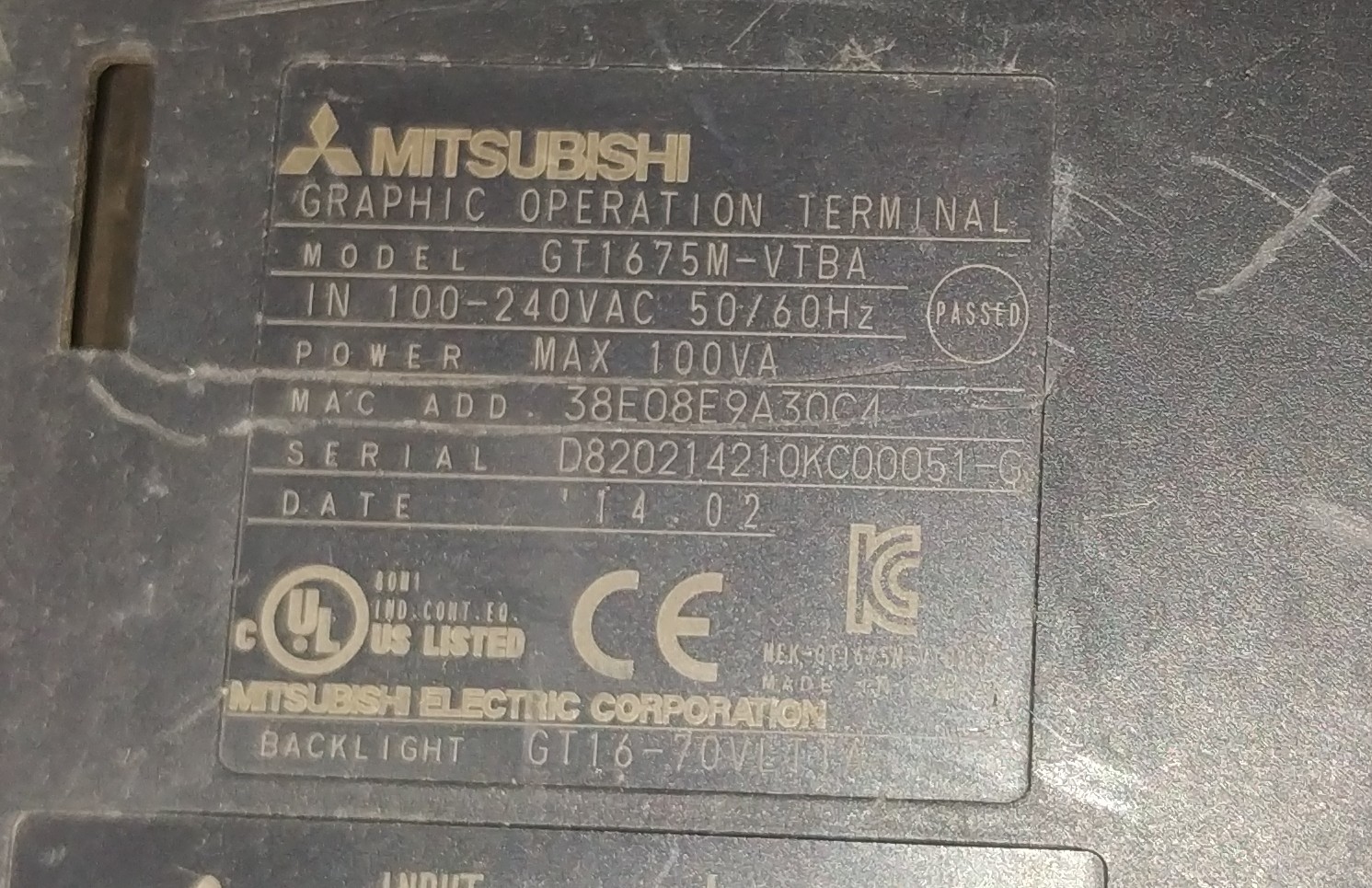 Mitsubishi Gt1675m-vtba Hmi