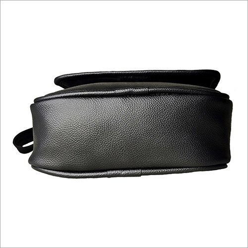 Mens Black Leather Sling Bag