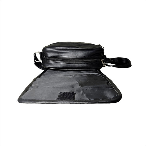 Mens Black Leather Sling Bag