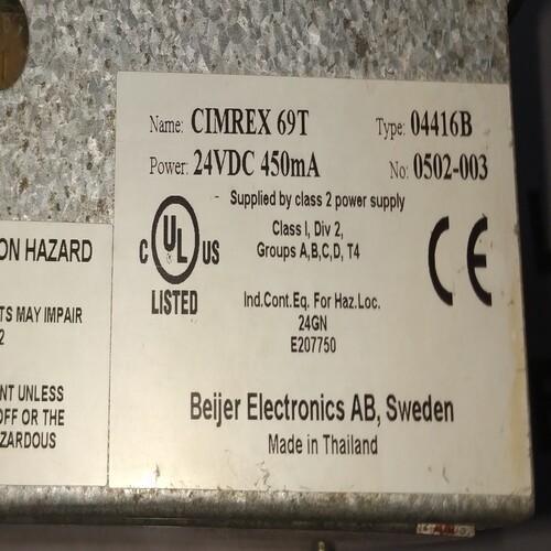 Beijer Cimrex 69t 04416b Hmi
